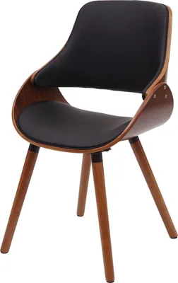 Obrázok produktu pre Jedálenská stolička HWC-D23, kuchynská stolička, retro dizajn ~ Imitácia kože čierna