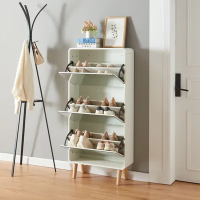 Obrázok produktu pre Sklápač topánok "Aure" s 3 chlopňami na 12 párov topánok 134 x 63 x 24 cm Biela
