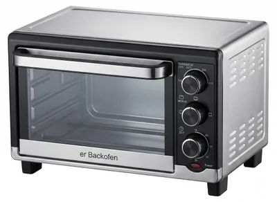 Zdjęcie produktu dla Mini Piekarnik Elektryczny Kompaktowy 8L Wolkenstein LB2025 – Opiekacz Wolnostojący z Regulacją Temperatury i Timerem, Kolor Czarny/Srebrny