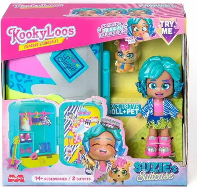 Zdjęcie produktu dla KOOKYLOOS Suzie's Suitcase - walizka dla lalek z ponad 14 modnymi i ekskluzywnymi akcesoriami dla lalek KOOKYLOOS