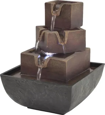 Produktbild von Innenbrunnen, Polyresin-Material, integrierte Lampe, armeegrün