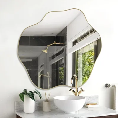 Image de DAOYIJIAJU : Miroir asymétrique, miroir de forme irrégulière, miroir ondulé