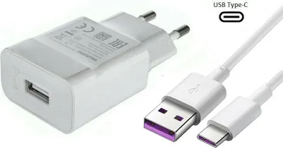 Produktbild von Ladegerät für original Huawei P20 HW-050200E01 + Datenkabel in weiß white USB Typ-C Netzteil 2A Ampere 2000 mAh Ladekabel Typ-C Bulk verpackt +gratis Hakai Reinigungspad
