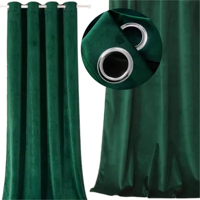 Immagine prodotto di Tenda in velluto con occhielli 250x140cm verde anelli in velluto rifinito spesso