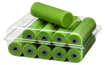 Produktbild von Lackierwalzen Set 10x Schaumstoff Lackierwalze 11 cm gerade – Lackrolle für wasserbasierte und lösemittelhaltige Lacke, Kreidefarben – Türen, Möbel und glatte Flächen