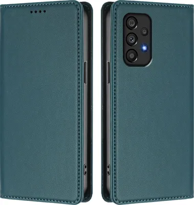 Produktbild von Handyhülle für Samsung Galaxy A53 5G, Kunstleder Klapphülle Stoßfeste Magnetische Hülle mit Ständer Grün