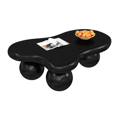 Produktbild von Couchtisch(Schwarz)im Wolkenstil mit LED-Beleuchtung–16 Farben wählbar,Coffee Table,Wolkenform-Design,Rundbein-Design,stilvolles Highlight