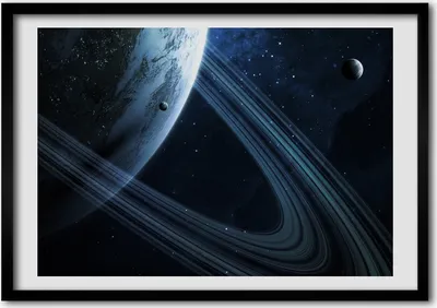 Produktbild von Bild - Bilder - Bilderrahmen - 70 cm x 50 cm - MDF-Rahmen, Wandkunst Planet