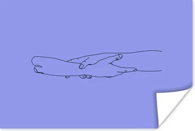 Produktbild von MuchoWow® Poster Lila - Hand - Strichzeichnung 120x80 cm - Bilder