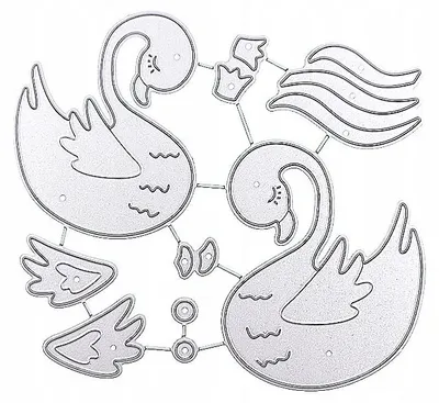 Produktbild von DIYQueen Stanzen Schwanenpaar Hochzeit Scrapbooking 4,5 cm