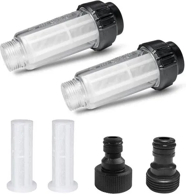 Produktbild von Famanu Wasserfilterset für Gartenschlauch - Wasserfilter für Camper und Garten - 2 Stück