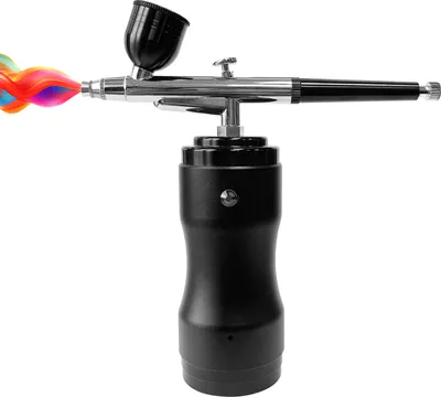 Zdjęcie produktu dla Zestaw aerografu, zestaw pistoletu natryskowego, zestaw pistoletu natryskowego z dyszami 0,35 mm, 3-stopniowa regulacja ciśnienia, do malowania, tatuaży, zdobienia paznokci, ciast, makijażu