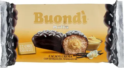 Produktbild von 6x Buondì Motta Cacao e Crema con Vaniglia del Madagascar n mit Sahne und Kakao Abdeckung Kuchen süßer Snack 276g