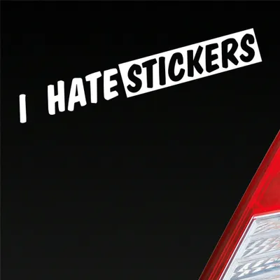 Produktbild von Auto Aufkleber I Hate s Lustig 19x25 cm Weiss Glanz Sticker Heckscheibenaufkleber