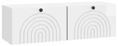 Image de Meuble TV mural Montage mural Blanc brillant 98 x 31 x 30 cm