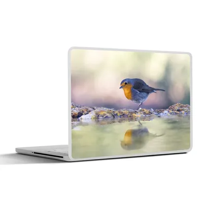 Produktbild von MuchoWow® Laptop Aufkleber Sticker Cover Vogel - Wasser - Winter 32.5x23.5 cm - Sticker für Laptop - Selbstklebend