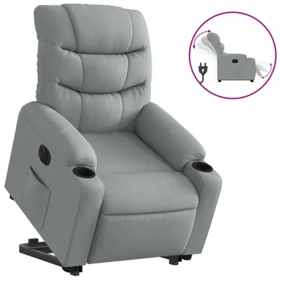 Produktbild von vidaXL Relaxsessel mit Aufstehhilfe Elektrisch Hellgrau Stoff