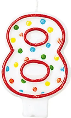 Obrázek produktu pro Amscan AEGINT176008, Vosk, Bílá, Vícebarevný, 3 rok/roky, Čína, 75 mm, 20 mm