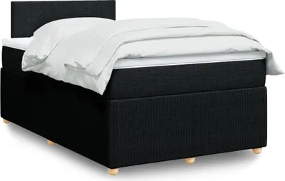 Produktbild von Boxspringbett mit Matratze Schwarz 120x200 cm Stoff, Klassische Betten 2024 Neu DesignMöbel
