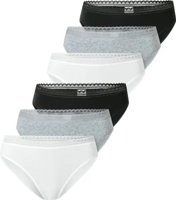 Produktbild von SCHIESSER Damen Rio-Slips, 6er Pack - 6Pack Rio Slip, Stretch Baumwolle, uni Schwarz/Grau/Weiß 4XL