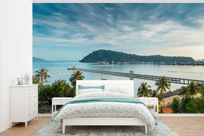 Produktbild von MuchoWow® Fototapete für Wohnzimmer oder Schlafzimmer Wandtapete Vinyl Motivtapete Der Blick über das Meer von Ko Chang - 345x220 cm - Wohnzimmertapete