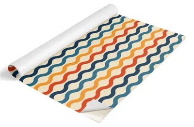 Zdjęcie produktu dla Folia meblowa Tulup – folia samoprzylepna do mebli – folia samoprzylepna 65 x 130 cm – folia meblowa do szaf – folia do mebli – folia meblowa do kuchni – wodoodporna – zmywalna – samoprzylepna – bez pęcherzyków powietrza – kolorowe fale