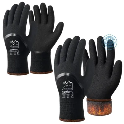 Produktbild von Winter-Arbeits Handschuhe - 2 Paar - Wasserdicht und isoliert - Schwarz
