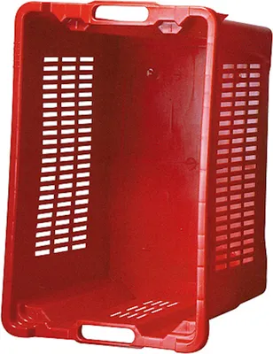 Produktbild von Mehrzweck Lager-& Transportkiste für Lebensmittel geeignet, durchbrochene Wände HxBxT 31x56x35cm in Rot