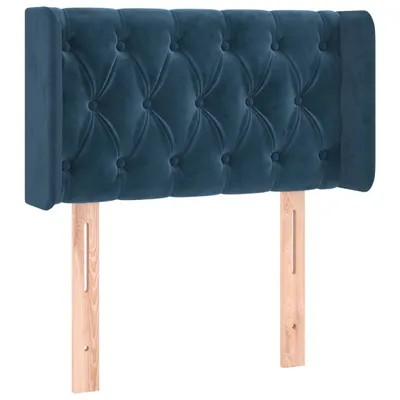 Image de vidaXL Tête de lit avec oreilles bleu foncé 83x16x78/88 cm velours