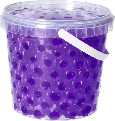 Produktbild von trendfinding 1 Liter Eimer Aqualinos Hydroperlen, Größe 1,5 bis 2,5 cm, Lila