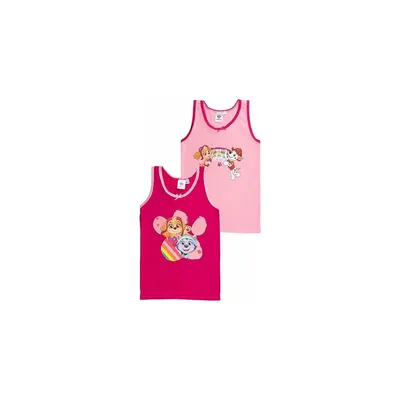 Produktbild von Paw Patrol Unterhemd für Mädchen - Kinder Tank Top Hemdchen Unterwäsche Rosa/Rot 98/104 (2er Pack)