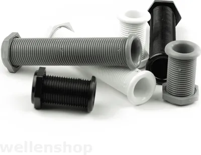 Produktbild von Kabeldurchführung, 155 mm, grauer Kunststoff, für Wandstärken bis 140 mm, für Lenzstopfen