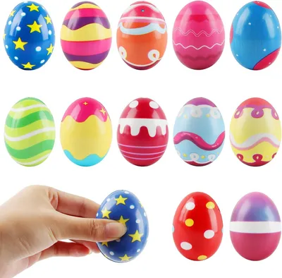 Productafbeelding van Anti-stressballen ei - Set van 12 - Knijpspeelgoed - Stressbal - Ei-speelgoed - Paasmandjes - Paasdecoratie - Gunst