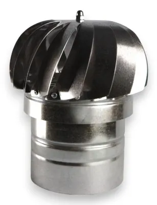 Immagine prodotto di Fumaiolo comignolo tondo girevole lamiera zincata attacco femmina doppio cuscinetto olio antibloccaggio perno sfera - ø 12 cm