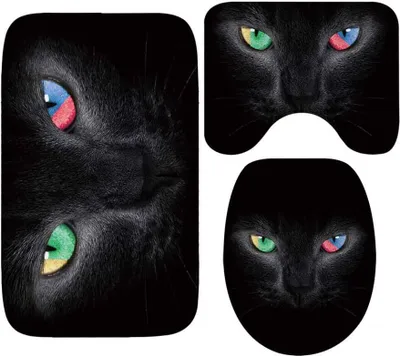 Produktbild von Badematte Set Dreiteiliges Bad Dicke Flanell 3D Gedruckt Muster Badezimmer Anti-rutsch-Matte Unteren Kissen Wc Deckel Pad L