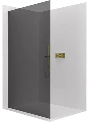 Obrázek produktu pro CERANO - Sprchová zástěna Walk-in Crystal L/P - 8 mm - bezvzpěrový systém - zlatá, grafitové sklo - 100x200 cm