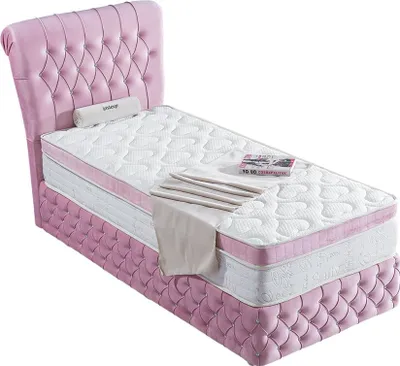 Produktbild von SWEET Polsterbett  160x200  - Farbe: Pink - Set:  Bettkasten-Kopfteil - Matratze