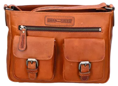 Produktbild von Hill Burry Umhängetasche Blau Kalbsleder Ingefettet Blu UNICA 27x19x10 cm HILB-15037-BLU
