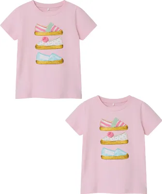 Produktbild von NAME IT T-Shirt 2er-Set Print Design Kurzarm Kinder Oberteil Größe: 92