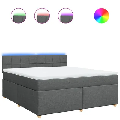 Produktbild von Boxspringbett mit Matratze Dunkelgrau 180x200 cm Stoff