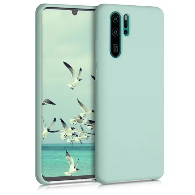 Produktbild von kwmobile Hülle kompatibel mit Huawei P30 Pro Hülle - Silikon Handy Case - Handyhülle weiche Oberfläche - kabelloses Laden - Mintgrün