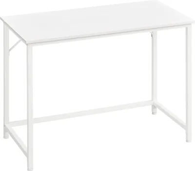 Immagine prodotto di Scrivania VASAGLE, piccola scrivania per computer, ufficio per studio, camera da letto, 50 x 100 x 76 cm, struttura moderna in metallo, bianco acero