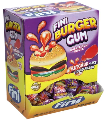 Image de Fini Burger Gum, chewing-gum 200 pièces en emballage individuel
