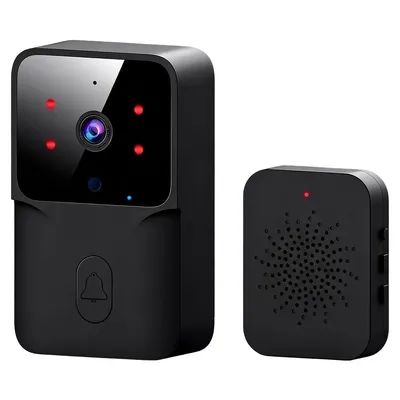 Produktbild von Videotürklingel mit Kamera, kabellose WLAN Türklingel, 1:1 Kopf-bis-Fuß Ansicht, Nachtsicht, 2-Wege-Audio, 2,4 GHz