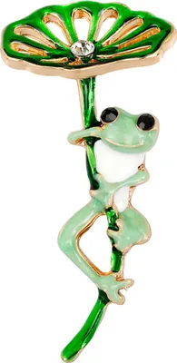 Produktbild von Brosche für Damen, Strass, Cartoon-Frosch, Lotusblattform, rostfrei, rutschfest, verschleißfest, für Mantel, Kragen, Hut, Schal, Dekoration, Kleidungsnadel, Party, Abschlussball, Kleidungsschmuck