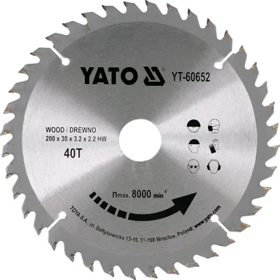 Produktbild von YATO Trennscheibe Winkelschleifer YT-60652 2.2mm 200mm 30mm Blisterpack