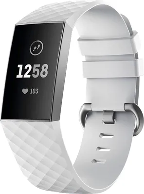 Produktbild von Für Fitbit Charge 3 / 4 Armband Ersatzarmband Silikon Sport Watch Fitness weiß Ersatz Armbandgröße S