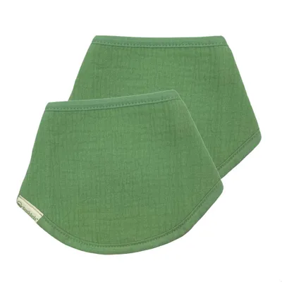 Produktbild von Smikkels Baby Bandana Lätzchen grün - 2er Set - Baumwolle