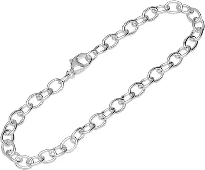 Produktbild von 26cm Fußkette 925 Silber Steg Ankerkette weit 4,8mm breite Damen Fußgliederkette