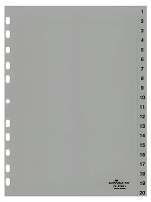 Obrázok produktu pre Durable 6522-10, Číselný zápisník, Polypropylén (PP), Šedá, Portrét, A4, 230 mm